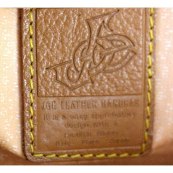 VTG JOE LEATHER HANDBAG SIGNATURE PVC BROWN LEATHER XBODY BAG SHOULDER BAG PURSE - Picture 11 of 11